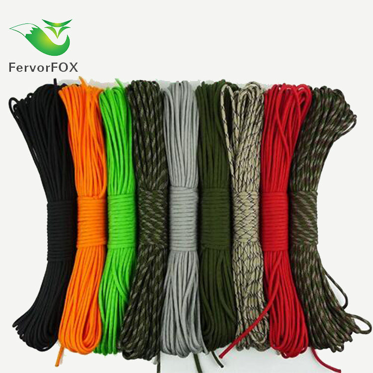 7-core 4mm umbrella rope outdoor multi-functional mountaineering paratrooper traction rope escape life-saving equipment safety rope 31 meters umbrella rope
