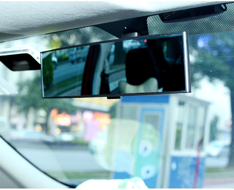 Large field of view inside the car rearview mirror reflective lens anti-dazzling car interior rear view mirror borderless wide-angle curved white mirror
