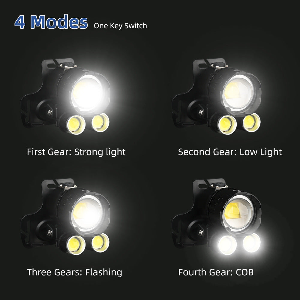 The new XHP160 strong light headlight rechargeable super bright COB head-mounted headlight led long-range fishing outdoor miner's lamp